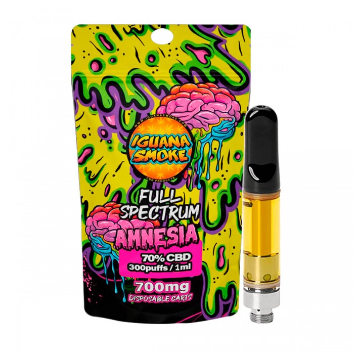 Cartuchos CBD al 70% 700mg de Iguana Smoke 1ml, amnesia.