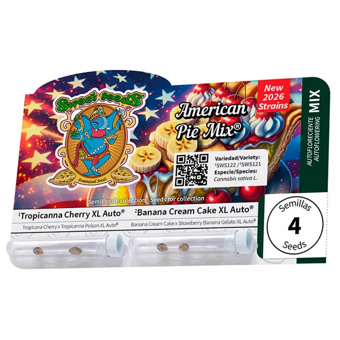 Pack de semillas Auto American Pie Mix de Sweet Seeds, blister.