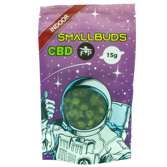 Flores CBD Small Buds Cali Indoor de 15g Lila, envase de 15g.