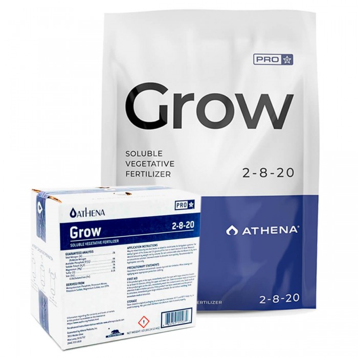 Fertilizante en polvo para crecimiento Grow Pro de Athena.