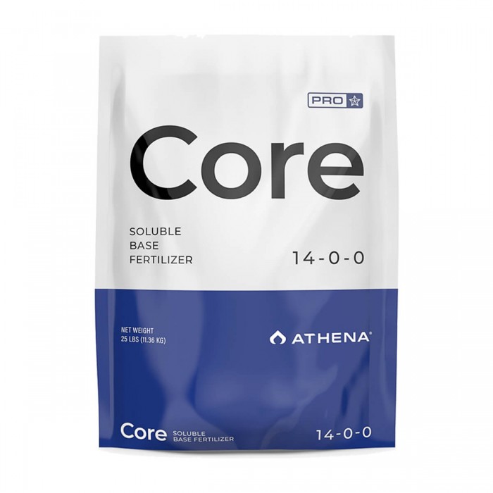 Fertilizante en polvo Core Pro de Athena, envase de 11,36 kg.