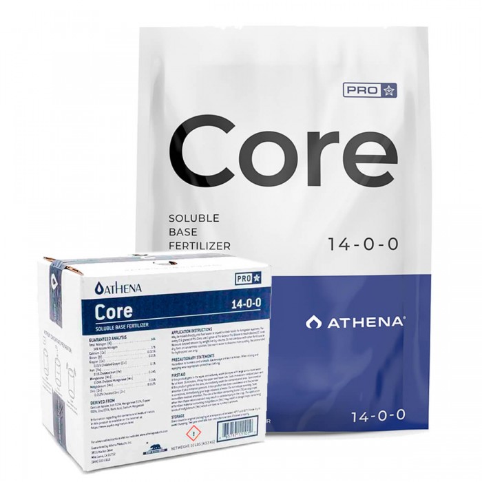 Fertilizante en polvo Core Pro de Athena, diferentes formatos.