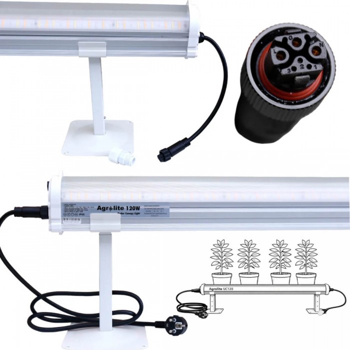 Barra LED Under Canopy 120W Agrolite, conexión.