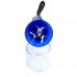 Grinder electrico azul para triturar hierbas, cuchillas de acero.