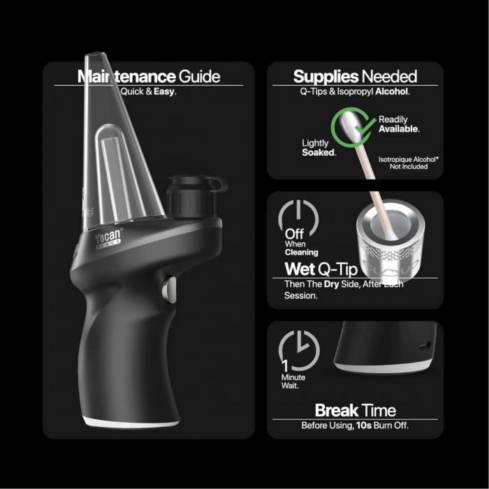 Vaporizador de resinas y concentrados Yocan Black Phaser Max 2, limpieza.