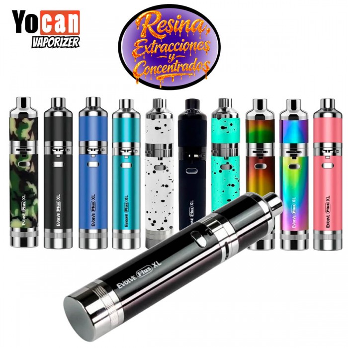 Vaporizador de concentrados Yocan Evolve Plus XL, diferentes formatos.