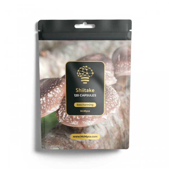 Cápsulas de hongo Shiitake 120 unidades, sobre.