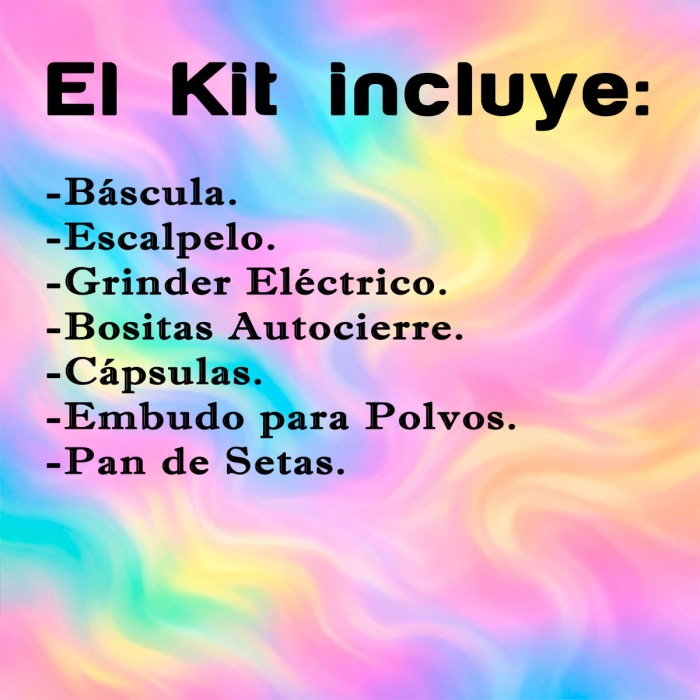 Kit Microdosis para Psilocibina con pan de setas, lista de productos.