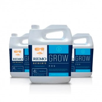 Abono base dividido en 3 partes de crecimiento mineral Grow de Remo Nutrients.