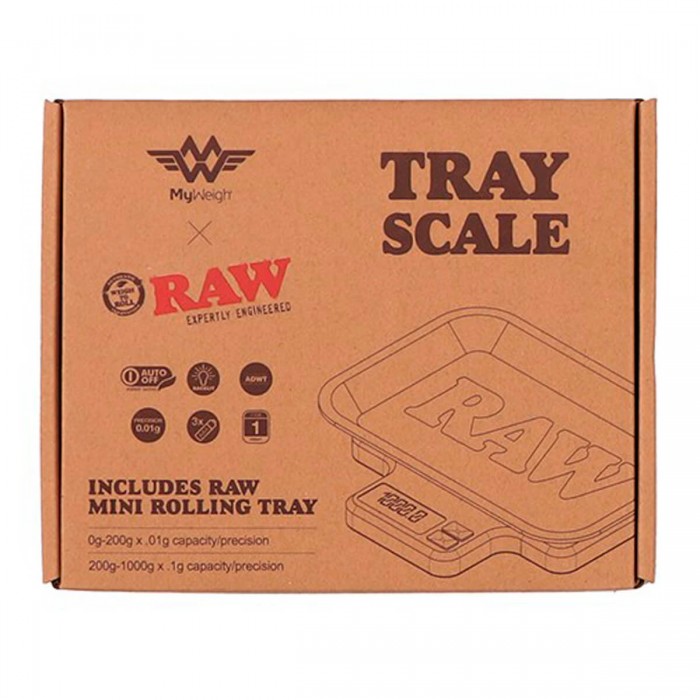 Báscula Digital RAW con bandeja, 1000g-0,1g my weigh, caja.