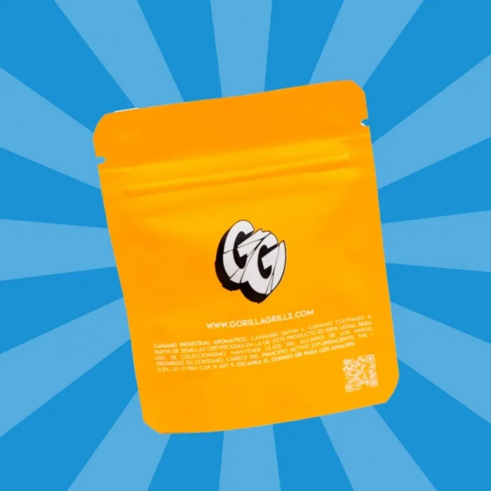 Cogollos CBD Orange Cookies de Gorilla Grillz, contraportada.