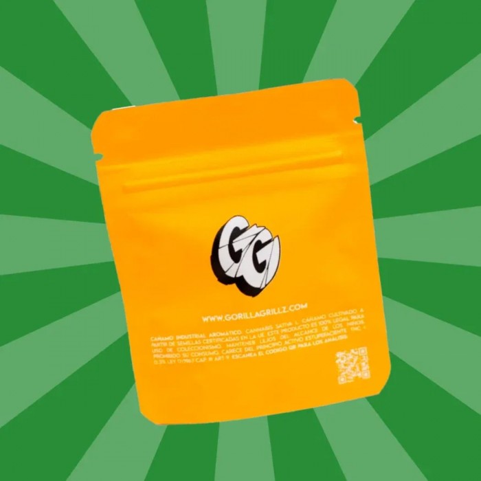 Flores CBD Lemon Haze de Gorilla Grillz 5 gramos, contraportada.