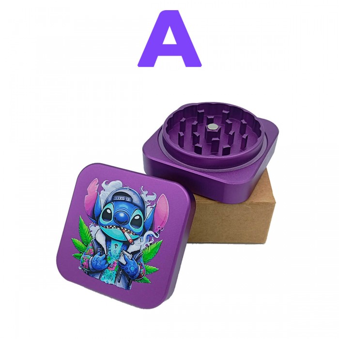 Grinder cuadrado metálico 2 partes, modelo A Stich.