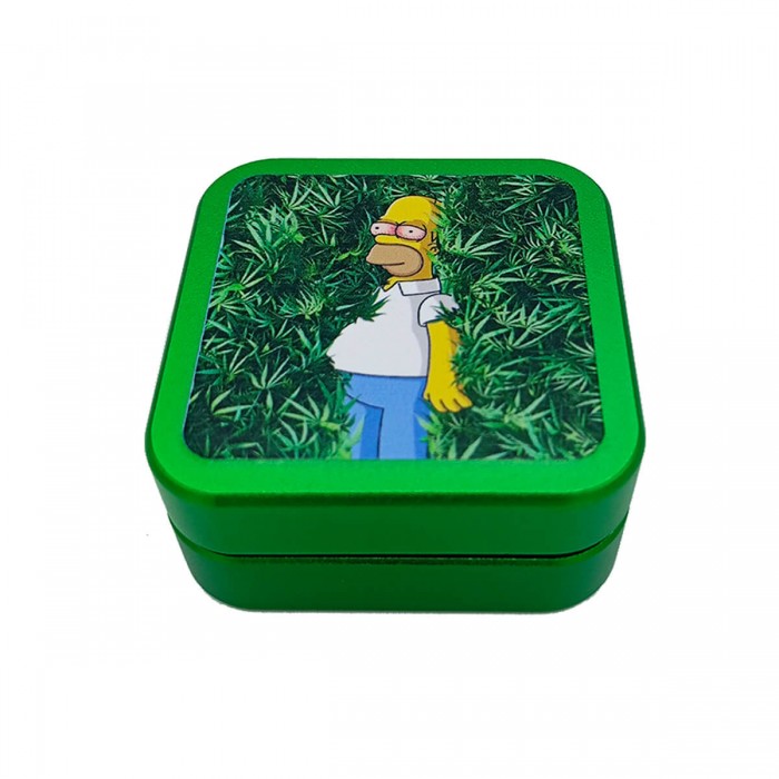 Grinder cuadrado metálico 2 partes, modelo E cerrado.