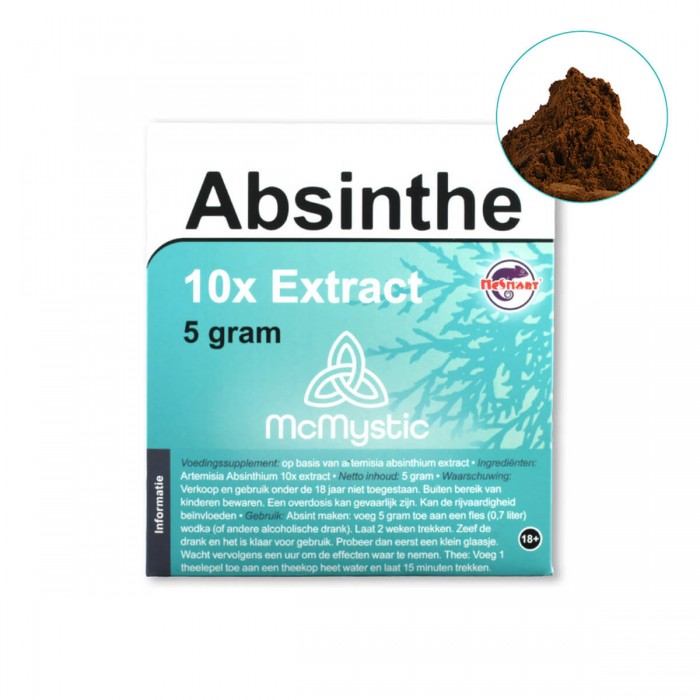 Extracto de Absenta Mystic 10x envase de 5 gramos.