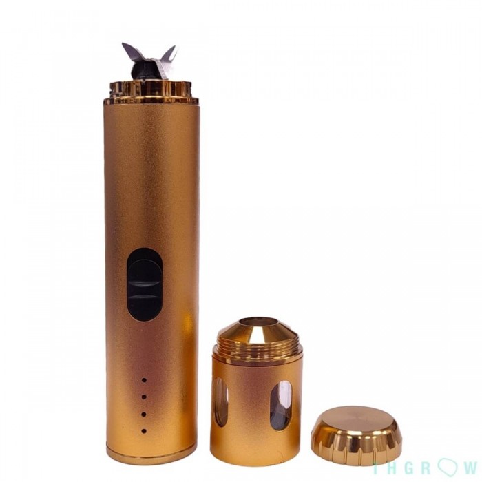 Grinder eléctrico con batería de 14 cm, desmontado.