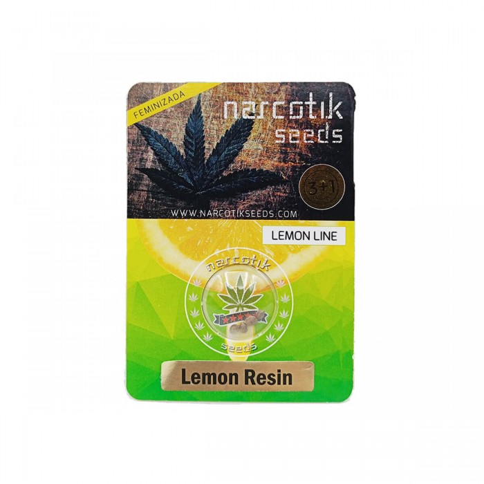Semillas de marihuana feminizadas Lemon Resin de Narcotik Seeds, blister.