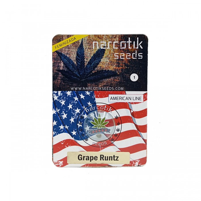 Semillas de marihuana feminizadas Grape Runtz de Narcotik Seeds, blister.