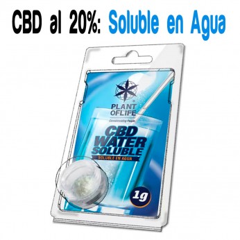 Crystal CBD 20% soluble en agua, envase de 1 gramo.