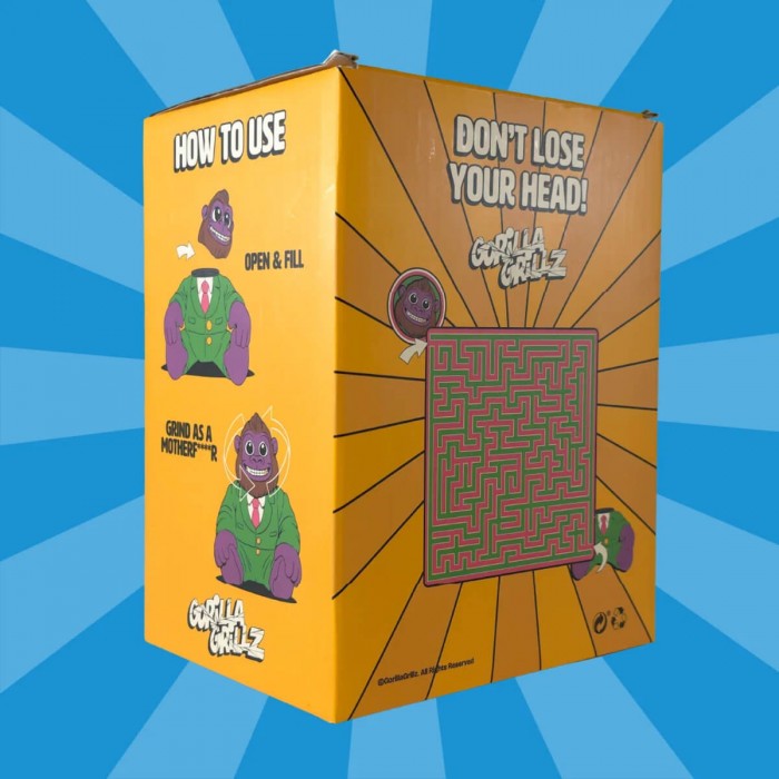 Grinder Toy de Gorilla Grillz, contraportada laberinto.