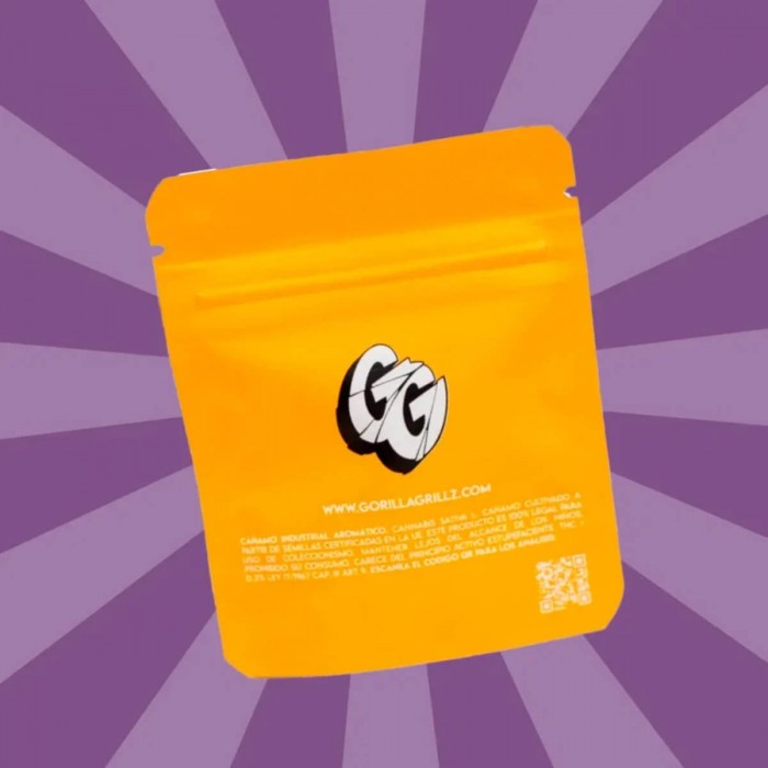 Flores CBD Zkittlez de Gorilla Grillz, contraportada.