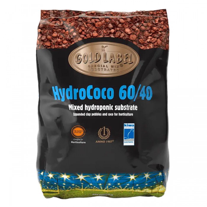 Sustrato para hidropónico Hydro Coco 60/40Gold Label de 50L.