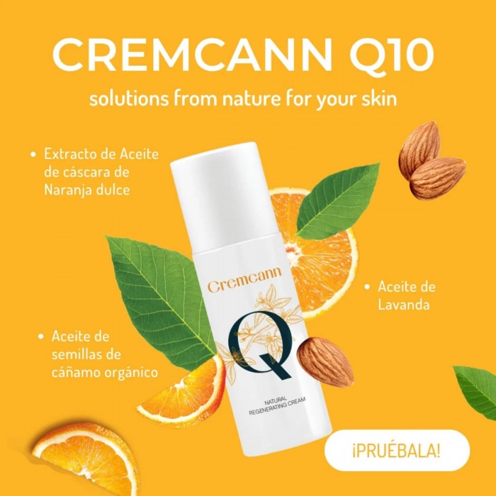 Cremcann Q10 (Annabis) - Crema facial antiedad natural, aceites esenciales.