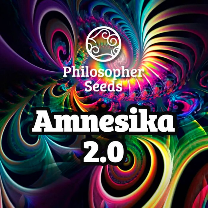 Semillas feminizadas Amnesika 2.0 de Philosopher Seeds, logo.
