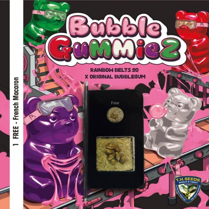 Semillas feminizadas Bubblegummiez de T.H. Seeds, blister.