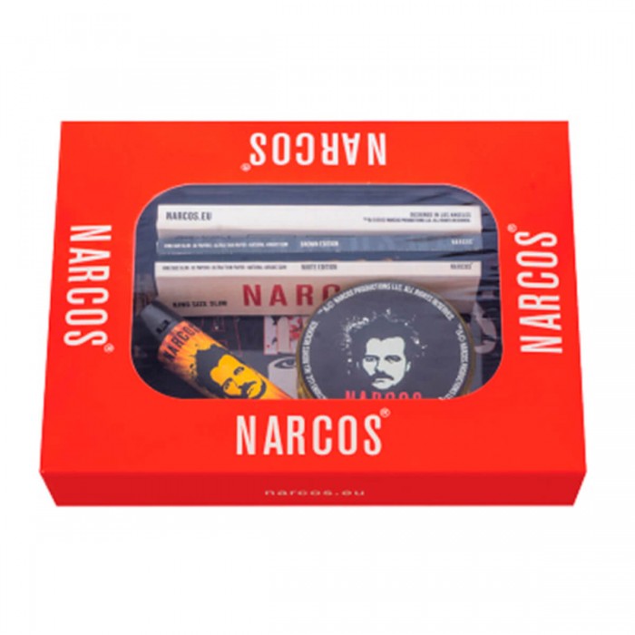 Kit para fumar Narcos Black Edition, caja.
