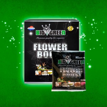 Estimulador de floración Flower Boost de BioGreen sobre de 75 gramos.