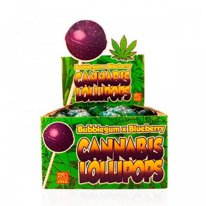 Lollipops de Marihuana con sabor blueberry.