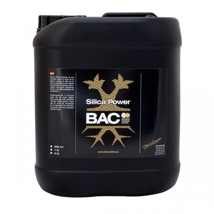 Silica Power de B.A.C. - Aditivo de silicio para marihuana, envase de 5L.