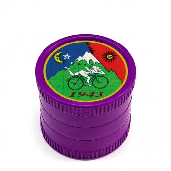 Grinder de Cáñamo con polinizador, biodegradable de 55 mm y 4 partes, cerrado.