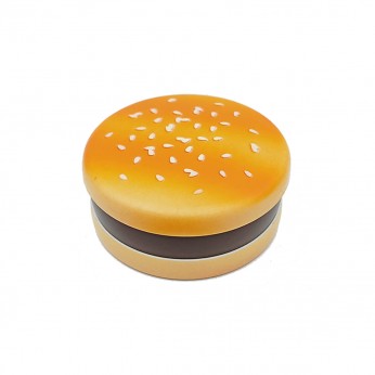 Grinder para marihuana con polinizador y diseño de hamburguesa. Cerrado.