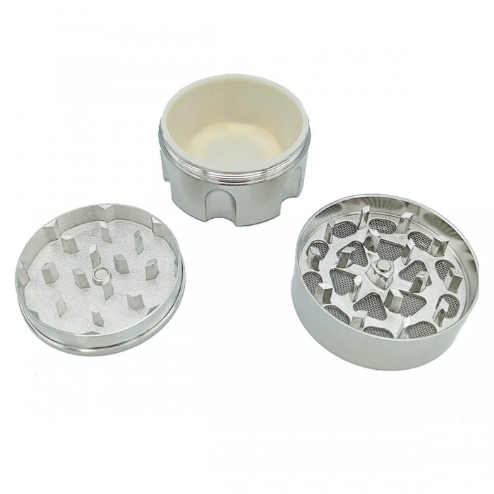 Grinder para marihuana con forma de revólver y polinizador, 3 partes.