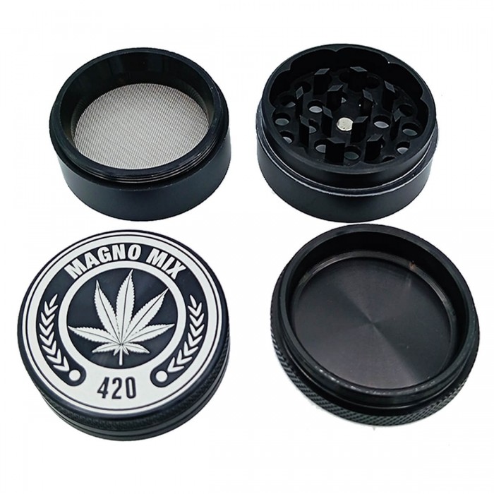 Grinder Magno 4 Partes Polinizador Metálico, despiezado.