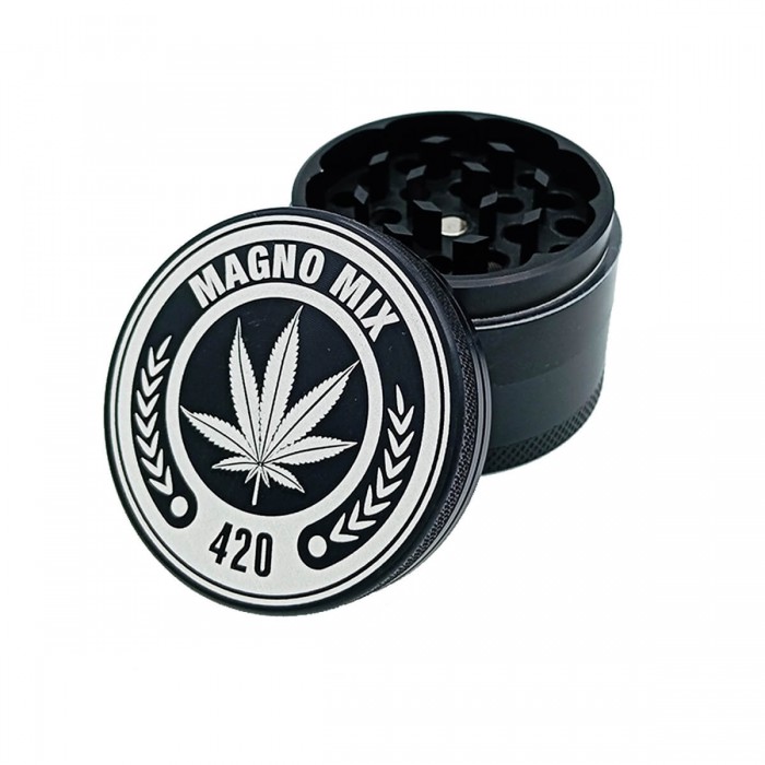 Grinder Magno 4 Partes Polinizador Metálico, abierto.