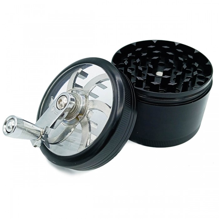 Grinder Molinillo 4 partes Negro 63x66mm, abierto.