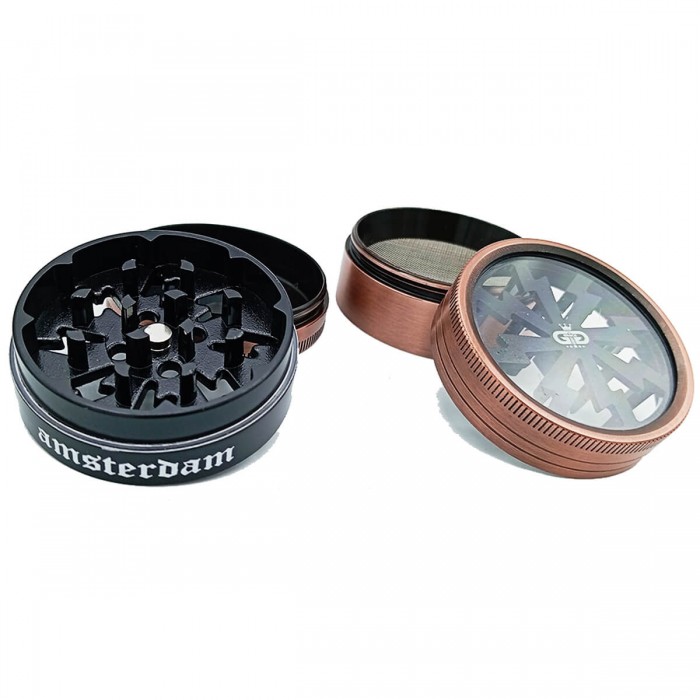 Grinder GG Amsterdam Polinizador, color cobre desmontado.