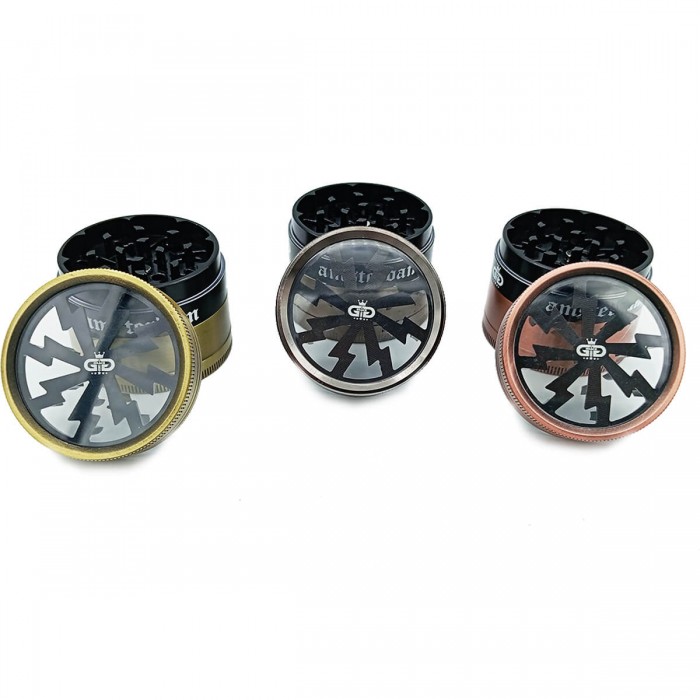 Grinder GG Amsterdam Polinizador colores oscuros, abiertos.