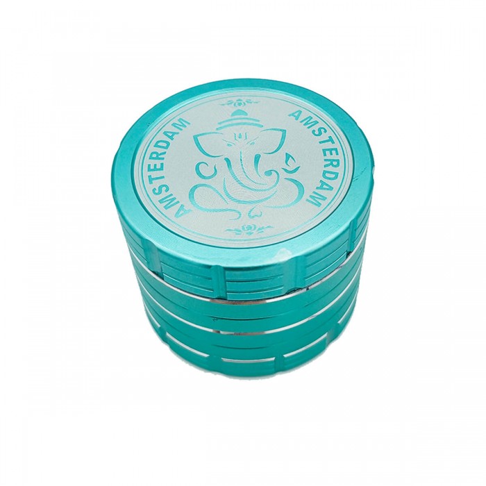 Grinder GG Amsterdam Elefante de color verde, 4 partes con polinizador.
