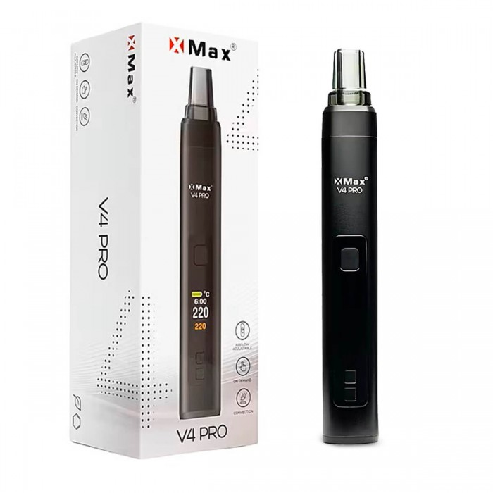 Vaporizador de hierbas y concentrados X-Max V4 Pro Black, presentación.