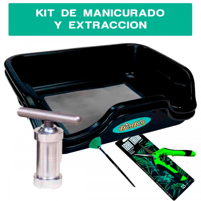 Kit de extracción de resina y manicura para marihuana con malla tamiz.
