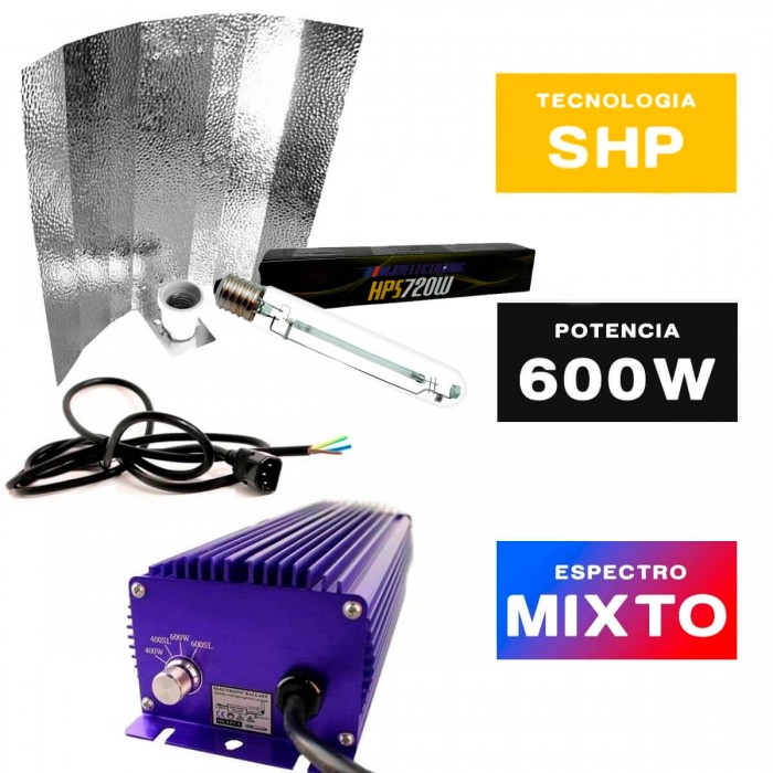 Kit de iluminación de 720w + Estuco con Regleta + bombilla mj3 720w.