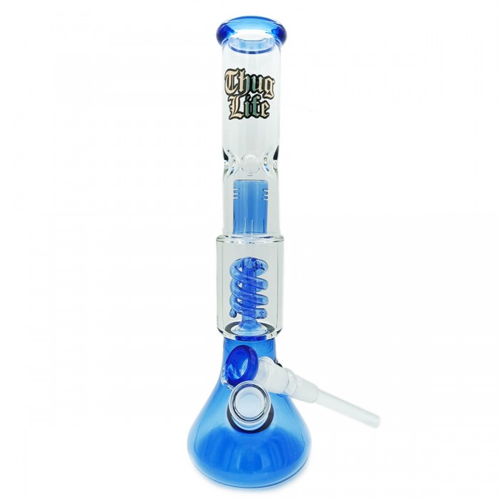 Bong Thug Life Azul de 35 cm de altura para fumar.