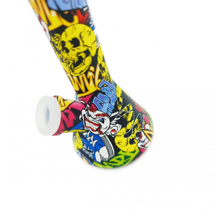 BONG SILICONA DIBUJOS VASIJA RECTO 13CM