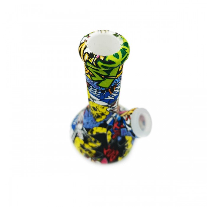 BONG SILICONA DIBUJOS VASIJA RECTO 13CM
