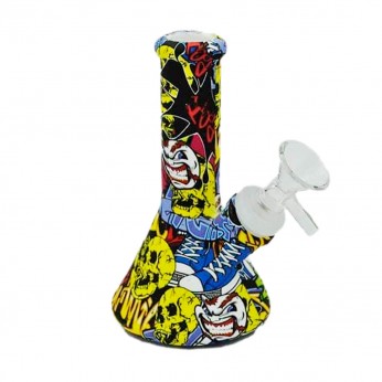 Bong de Silicona Dibujos con tubo recto de 13 cm.
