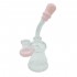 Bong de cristal con boquilla de colores 17cm, rosa lateral.